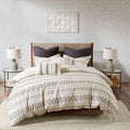 Cotton Jacquard Duvet Cover Mini Set King Ivory Charcoal Cotton