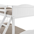 White Twin Full Bunk Bed With Arched Headboard Twin White Wood White Bedroom Transitional Rubberwood Bunk Wood
