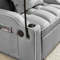 3 In 1 Sofa Bed, Convertible Sleeper Chair Sofa Bed Adjustable Pull Out Sleeper Chair Bed Multi Pockets Folding Sofa Bed For Living Room Bedroom Small Space Grey Grey Velvet 1 Seat