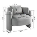 Modern Design Velvet Lounge Chair,Single Sofa With Pillows For Living Room,Bedroom Grey Grey Bedroom Modern Foam Velvet Velvet