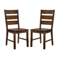 Set Of 2 Wooden Side Chairs In Walnut Finish Walnut Dining Room Dining Chairs Ladder Back Wood