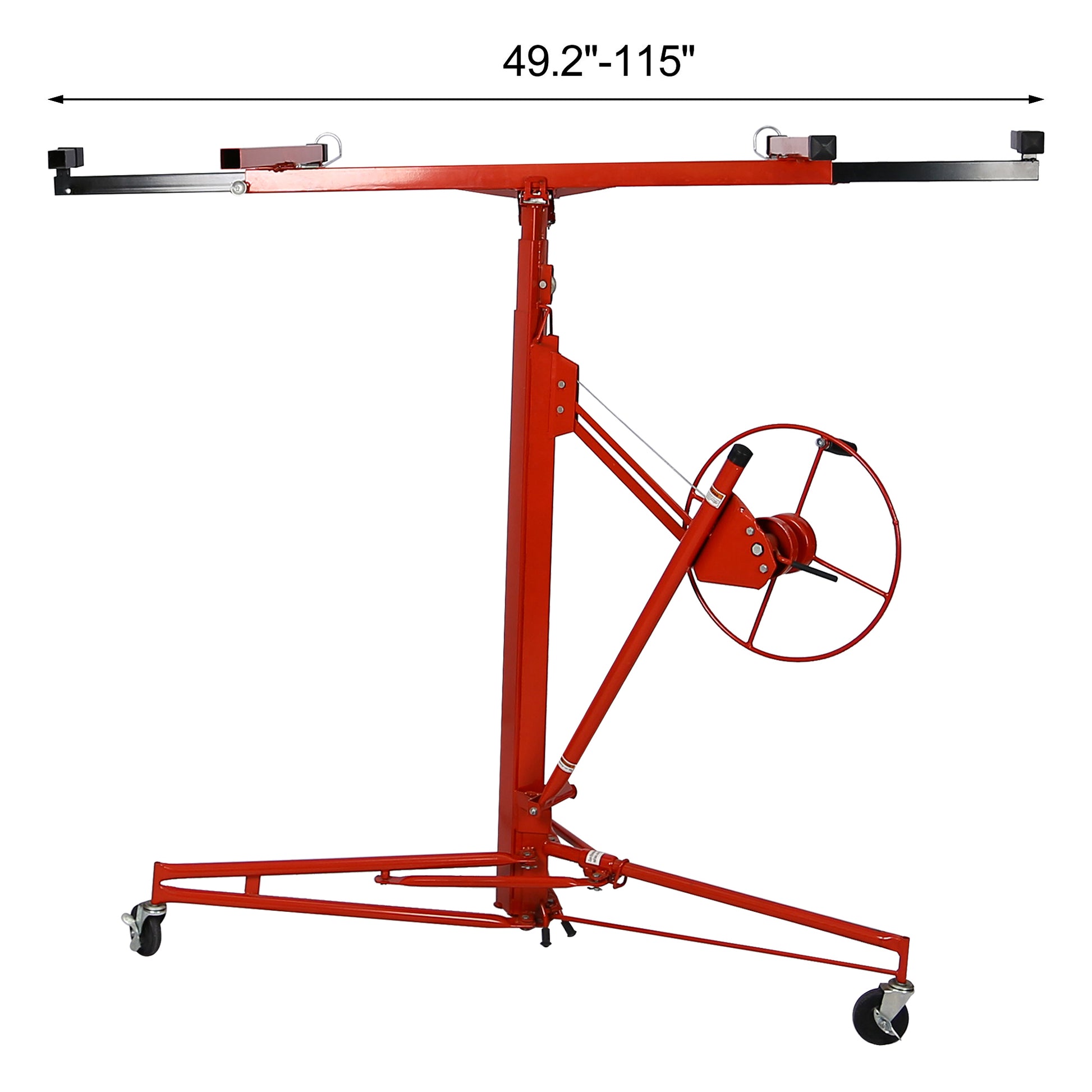 Drywall Panel Hoist Drywall Lift Rolling Panel Hoist Jack Lifter 16Ft Red Color Red Metal
