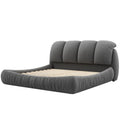 Queen Size Luxury Upholstered Bed With Thick Headboard, Velvet Queen Bed With Oversized Padded Backrest, Gray Expect Arrival Date 2024 4 2 Queen Gray Velvet