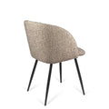 Adjust Legs Upholstered Teddy Faux Fur Dining Armrest Chair Set Of 2 Light Brown Metal Light Brown Dining Room Powder Coated Foam Dry Clean Round Mid Century Modern Solid Back Foam Polyester