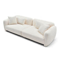 110.23'' Oversized Sofa Comfy Teddy Boucl Couch With 4 Pillows Premium 3 Seater Bubble Couch For Living Room Bedroom,Home Office Beige Beige Teddy