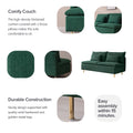 Modern Armless Loveseat Couch,Armless Settee Bench, Emerald Cotton Linen 59.8'' Emerald Foam Cotton Linen 2 Seat