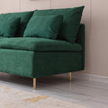 Modern Armless Loveseat Couch,Armless Settee Bench, Emerald Cotton Linen 59.8'' Emerald Foam Cotton Linen 2 Seat