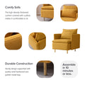 Modern Fabric Accent Armchair,Upholstered Single Sofa Chair,Yellow Cotton Linen 30.7'' Yellow Foam Cotton Linen 1 Seat