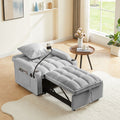 3 In 1 Sofa Bed, Convertible Sleeper Chair Sofa Bed Adjustable Pull Out Sleeper Chair Bed Multi Pockets Folding Sofa Bed For Living Room Bedroom Small Space Grey Grey Velvet 1 Seat
