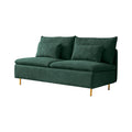 Modern Armless Loveseat Couch,Armless Settee Bench, Emerald Cotton Linen 59.8'' Emerald Foam Cotton Linen 2 Seat