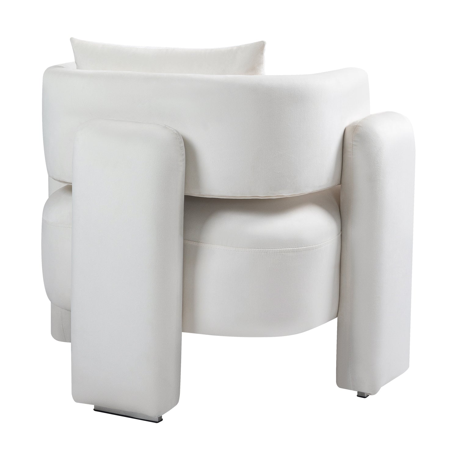 Modern Design Velvet Lounge Chair,Single Sofa With Pillows For Living Room,Bedroom Beige Beige Bedroom Modern Foam Velvet Velvet