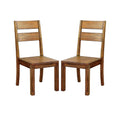 Set Of 2 Wooden Side Chairs In Dark Oak Finish Dark Oak Dining Room Dining Chairs Ladder Back Wood