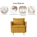 Modern Fabric Accent Armchair,Upholstered Single Sofa Chair,Yellow Cotton Linen 30.7'' Yellow Foam Cotton Linen 1 Seat