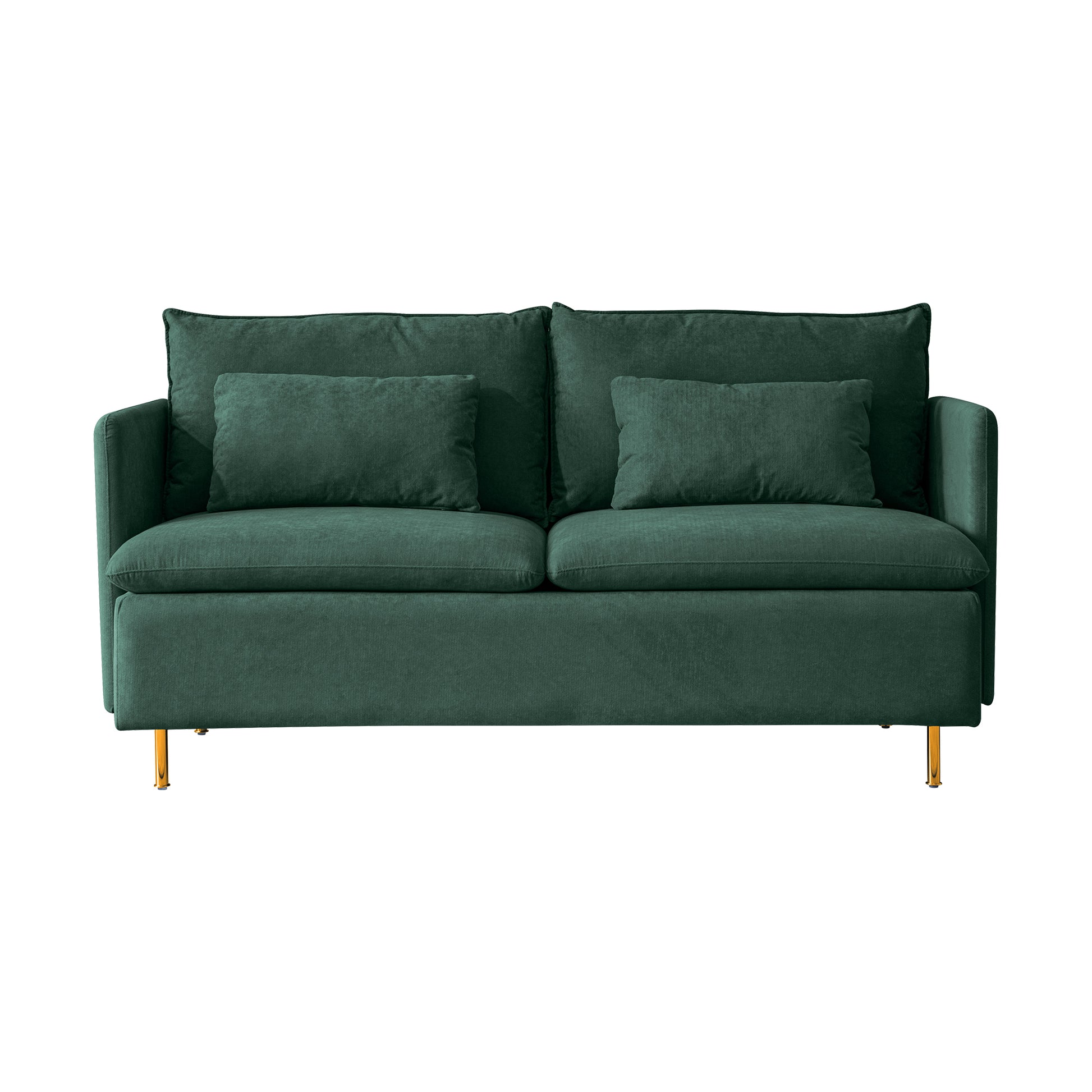 Modern Upholstered Loveseat Sofa,Emerald Cotton Linen63.8" Emerald Foam Cotton Linen 2 Seat