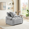 3 In 1 Sofa Bed, Convertible Sleeper Chair Sofa Bed Adjustable Pull Out Sleeper Chair Bed Multi Pockets Folding Sofa Bed For Living Room Bedroom Small Space Grey Grey Velvet 1 Seat