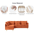 Modular L Shaped Corner Sofa ,Left Hand Facing Sectional Couch,Orange Cotton Linen 90.9'' Orange Foam Cotton Linen 3 Seat
