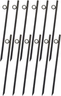 Rebar Stake With Loop 12Pcs Grip Rebar 3 8X 18 Inch Steel Durable Heavy Duty Tent Canopy Ground Stakes With Angled Ends And 1 Inch Loops For Campsites And Canopies Black Steel
