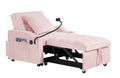 3 In 1 Sofa Bed, Convertible Sleeper Chair Sofa Bed Adjustable Pull Out Sleeper Chair Bed Multi Pockets Folding Sofa Bed For Living Room Bedroom Small Space Pink Pink Velvet 1 Seat
