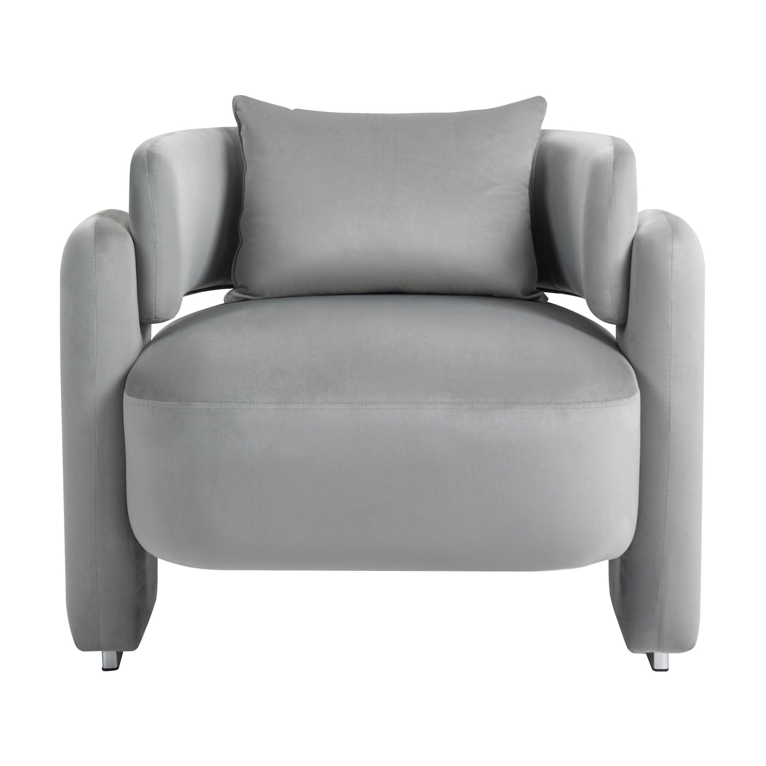 Modern Design Velvet Lounge Chair,Single Sofa With Pillows For Living Room,Bedroom Grey Grey Bedroom Modern Foam Velvet Velvet