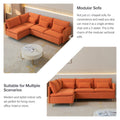 Modular L Shaped Corner Sofa ,Left Hand Facing Sectional Couch,Orange Cotton Linen 90.9'' Orange Foam Cotton Linen 3 Seat