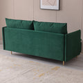 Modern Upholstered Loveseat Sofa,Emerald Cotton Linen63.8
