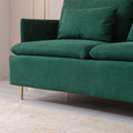 Modern Upholstered Loveseat Sofa,Emerald Cotton Linen63.8