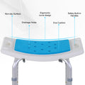 Homcom 6 Level Adjustable Curved Bath Stool Spa Shower Chair Non Slip Design For The Elderly, Injured, & Pregnant Women Blue Aluminum