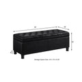 Upholstered Tufted Button Storage Bench ,Faux Leather Entry Bench With Spindle Wooden Legs, Bed Bench Black Tufted Black Espresso Linen Or Linen Blend Primary Living Space Black American Design Rubberwood Wood Internal Storage Foam Pu