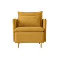 Modern Fabric Accent Armchair,Upholstered Single Sofa Chair,Yellow Cotton Linen 30.7'' Yellow Foam Cotton Linen 1 Seat
