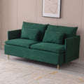 Modern Upholstered Loveseat Sofa,Emerald Cotton Linen63.8