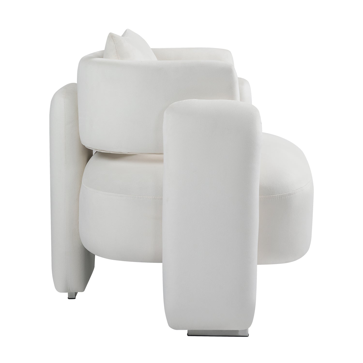 Modern Design Velvet Lounge Chair,Single Sofa With Pillows For Living Room,Bedroom Beige Beige Bedroom Modern Foam Velvet Velvet