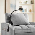 3 In 1 Sofa Bed, Convertible Sleeper Chair Sofa Bed Adjustable Pull Out Sleeper Chair Bed Multi Pockets Folding Sofa Bed For Living Room Bedroom Small Space Grey Grey Velvet 1 Seat