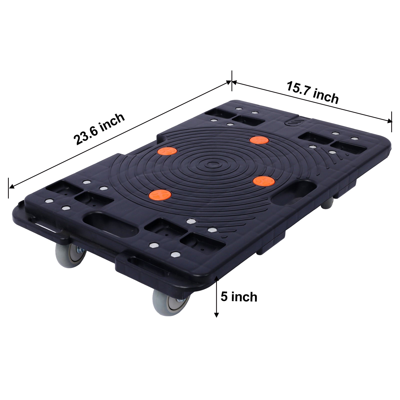 2Pcs Moving Dolly, Heavy Duty Furniture Rolling Mover, Interlocking Moving Dolly With 4 Wheels For Couch Boxes Heavy Items, 23.6 X 15.7 Inch 330 Lbs Capacity Each Count Black Plastic