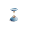 Luxury Design Iron End Table, Minimalist Round Side Table For Small Space Blue Iron