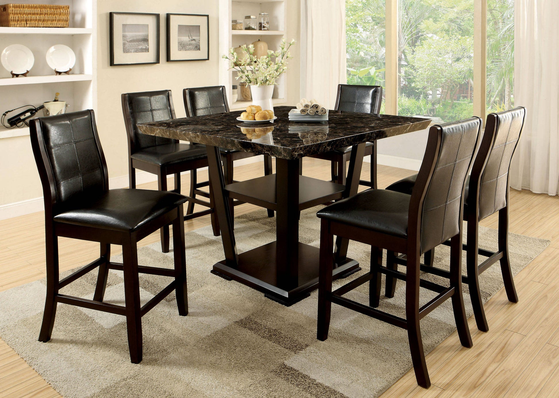 Transitional Dining Room Counter Height Chairs Set Of 2Pc High Chairs Only Brown Cherry Unique Curved Back Espressopadded Seat Brown Brown Dining Room Contemporary,Modern Dining Chairs Solid Back Solid Wood