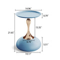 Luxury Design Iron End Table, Minimalist Round Side Table For Small Space Blue Iron