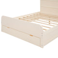 Full Size Platform Bed With Storage Headboard And A Big Drawer, Cream Box Spring Not Required Full Cream Wood Bedroom Bed Frame Solid Wood Mdf
