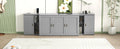 Queen Size Murphy Bed With Shelves, Cabinets And Usb Ports,Gray Queen Gray Mdf Lvl