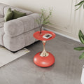 Luxury Design Iron End Table, Minimalist Round Side Table For Small Space Red Iron