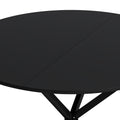 42.13'' Modern Cross Leg Round Dining Table, Black Top Occasional Table, Two Piece Removable Top, Matte Finish Iron Legs Black Mdf Metal