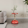 Luxury Design Iron End Table, Minimalist Round Side Table For Small Space Red Iron