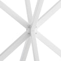 42.13'' Modern Cross Leg Round Dining Table, White Top Occasional Table, Two Piece Removable Top, Matte Finish Iron Legs White Mdf Metal