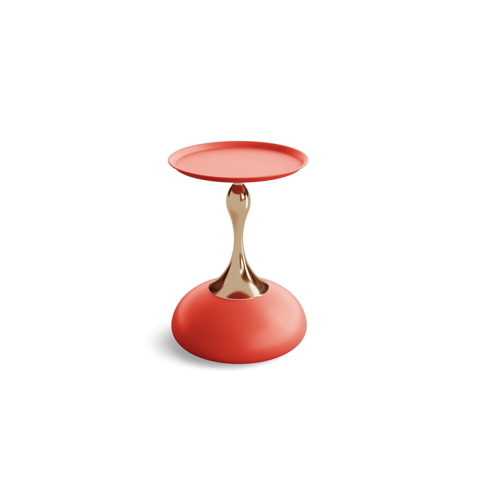 Luxury Design Iron End Table, Minimalist Round Side Table For Small Space Red Iron
