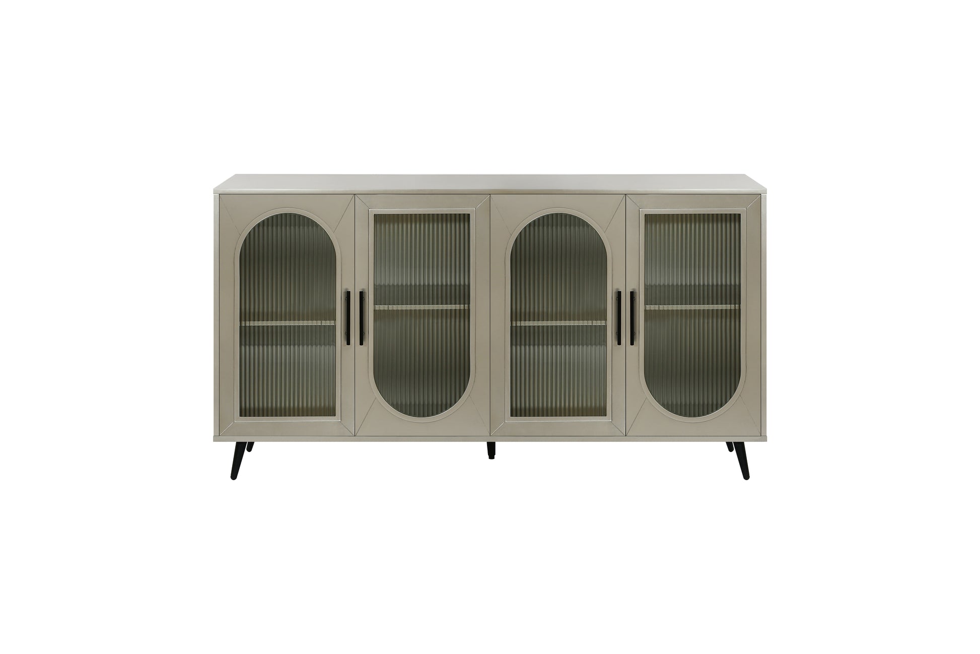 Tv Stand For 65 Inch Tv, Wood Tv Stand With Storage Cabinet & Adjustable Shelves, Media Tv Console For Living Room Bedroom Gold Antique Gold Mdf Glass