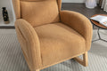 049 Teddy Fabric Rocking Chair With Packet Wood Legs,Khaki Wood Solid Khaki Primary Living Space Foam Wipe Clean Modern Rocking Chairs Eucalyptus Tufted Back Foam Teddy
