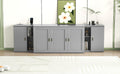 Queen Size Murphy Bed With Shelves, Cabinets And Usb Ports,Gray Queen Gray Mdf Lvl