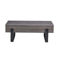 A Coffee Table Made Of Mdf Material. Equipped With Drawers Made Of Solid Wood Material. Can Store Things And Save Space. Paired With Black Metal Table Legs. Suitable For Living Room. Grey Mdf