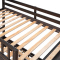 Wooden Twin Over Full Bunk Bed With Six Drawers And Flexible Shelves,Bottom Bed With Wheels,Espresso Old Sku:Lp000531Aap Espresso Solid Wood