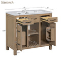 36''Bathroom Vanity With Undermount Sink,Modern Bathroom Storage Cabinet With 2 Drawers And 2 Cabinets,Solid Wood Frame Bathroom Cabinet 2 Wood 2 2 Adjustable Shelves Bathroom Freestanding Solid Wood Mdf Resin Painted