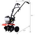 Mini Tiller Cultivator, Powerful 37.7Cc 4 Stroke Viper Engine, Gear Drive Transmission, Mini Cultivator With 4 Cycle Engine Red Steel